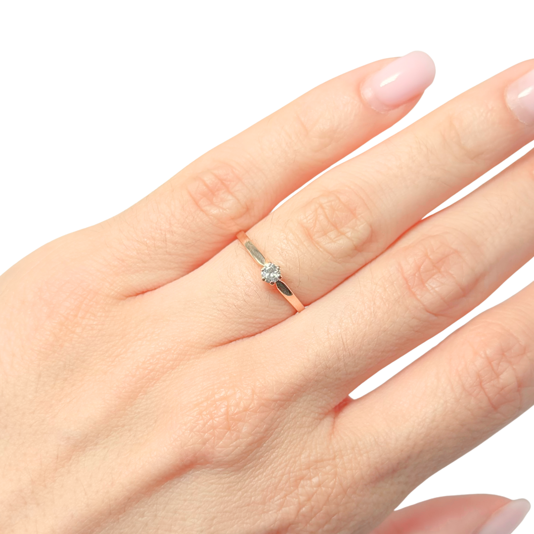 Bague Solitaire - Or Jaune 750 & Diamant