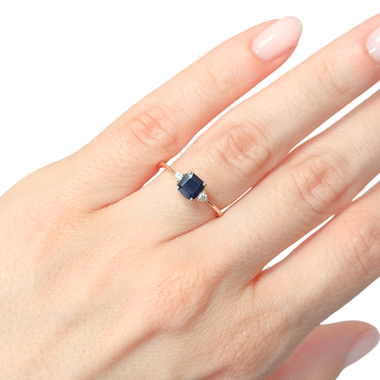 Bague Trilogie - Or Jaune 750 Saphir & Diamants