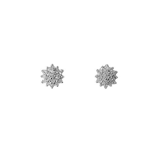 Boucles D'oreilles Marguerite Vintage - Or Blanc 750 & Diamants