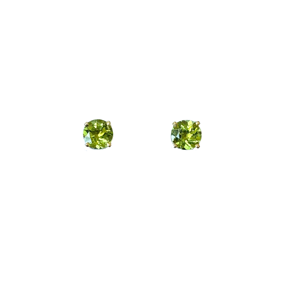 Boucles D'oreilles Puces - Or Jaune 750 & Péridots