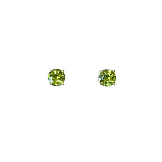 Boucles D'oreilles Puces - Or Jaune 750 & Péridots