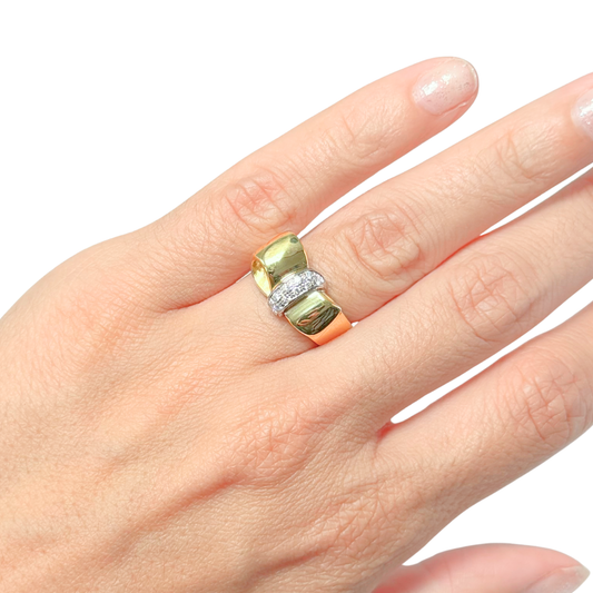 Bague Noeud Vintage - Or Jaune 750 & Diamants