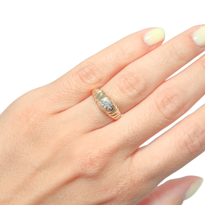Bague Jonc Vintage - Or Jaune 750 & Diamants