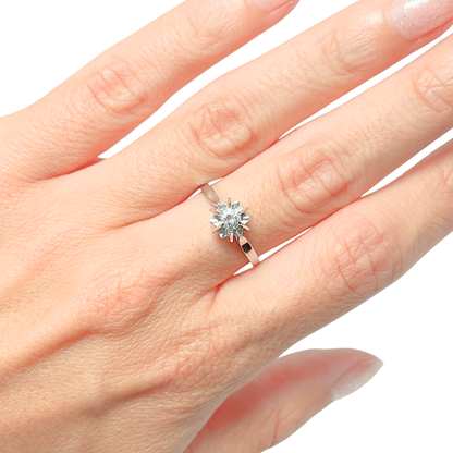 Bague Solitaire Vintage - Or Blanc 750 & Diamant