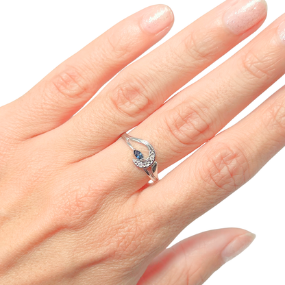 Bague Tourbillon - Or Blanc 750 Diamants & Saphir