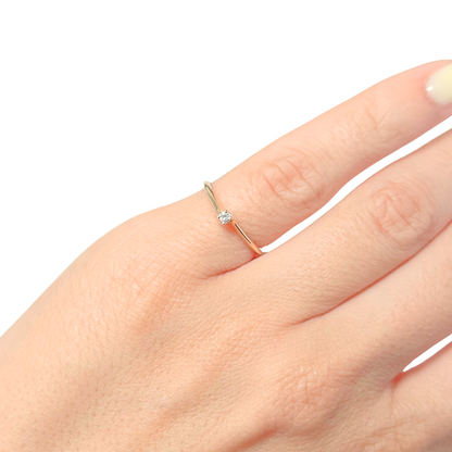 Bague Solitaire - Or Jaune 750 & Diamant