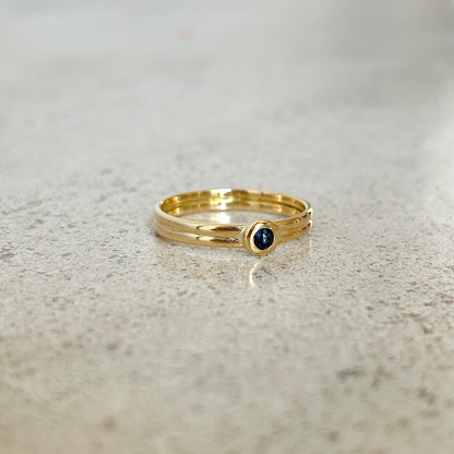 Bague Solitaire - Or Jaune 750 & Saphir