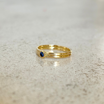 Bague Solitaire - Or Jaune 750 & Saphir