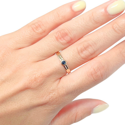Bague Solitaire - Or Jaune 750 & Saphir