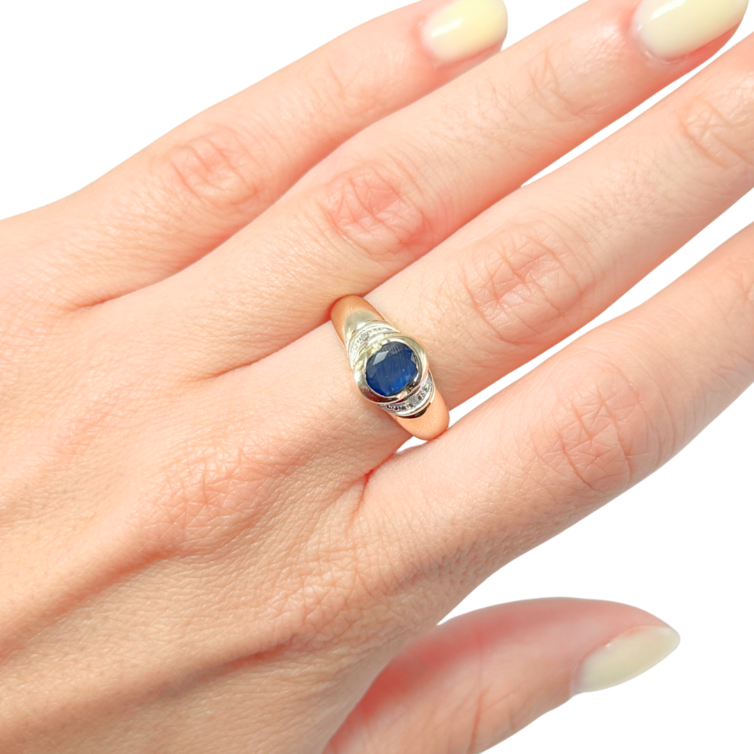Bague Jonc - Or Jaune 750 & Saphir