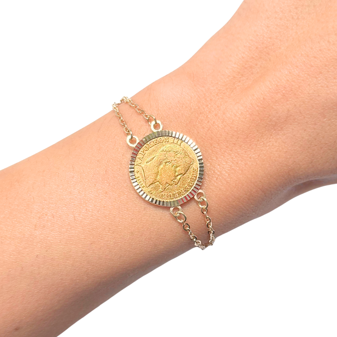 Bracelet Pièce - Or Jaune 750 & Pièce 10 Francs Napoléon