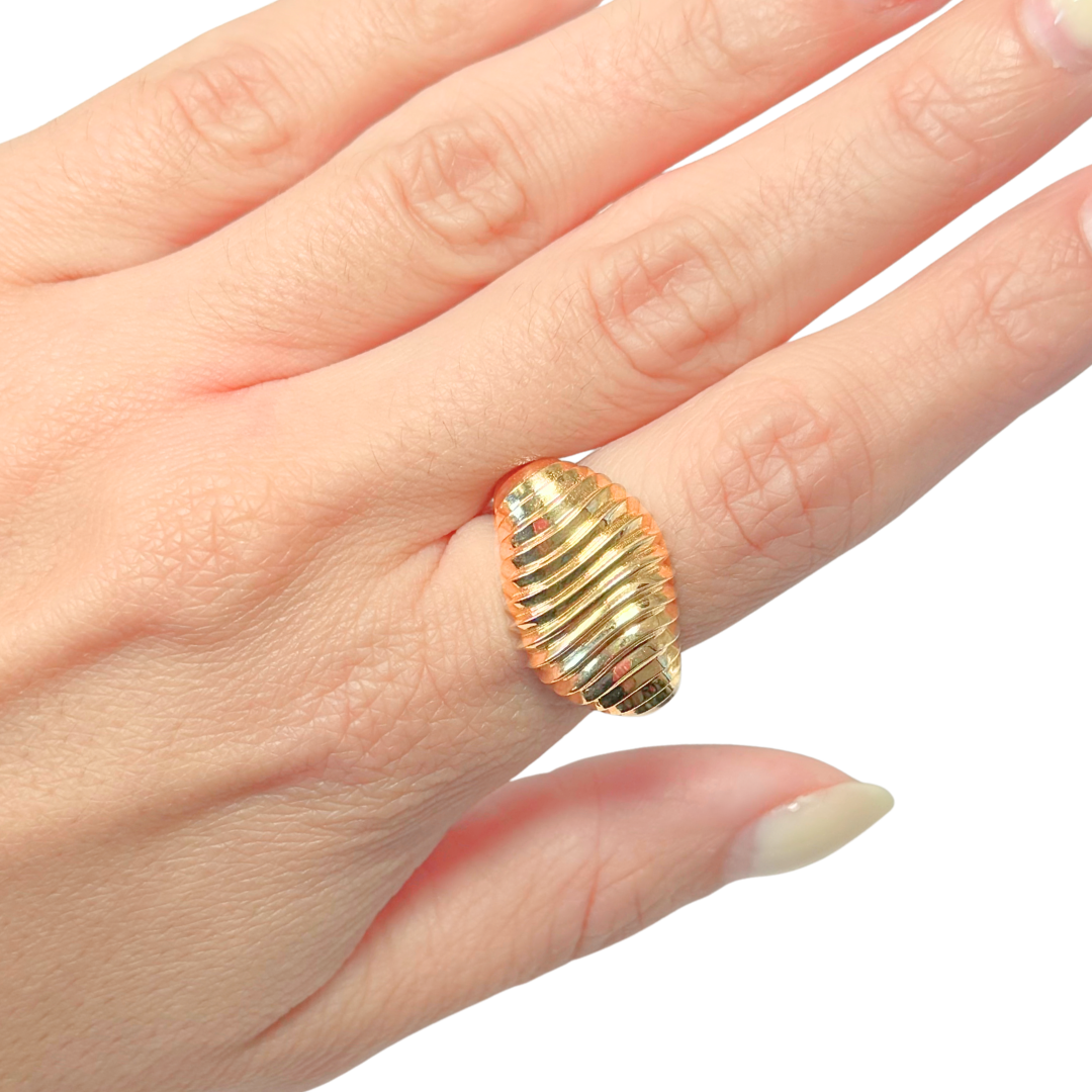 Bague Jonc Godrons - Or Jaune 750