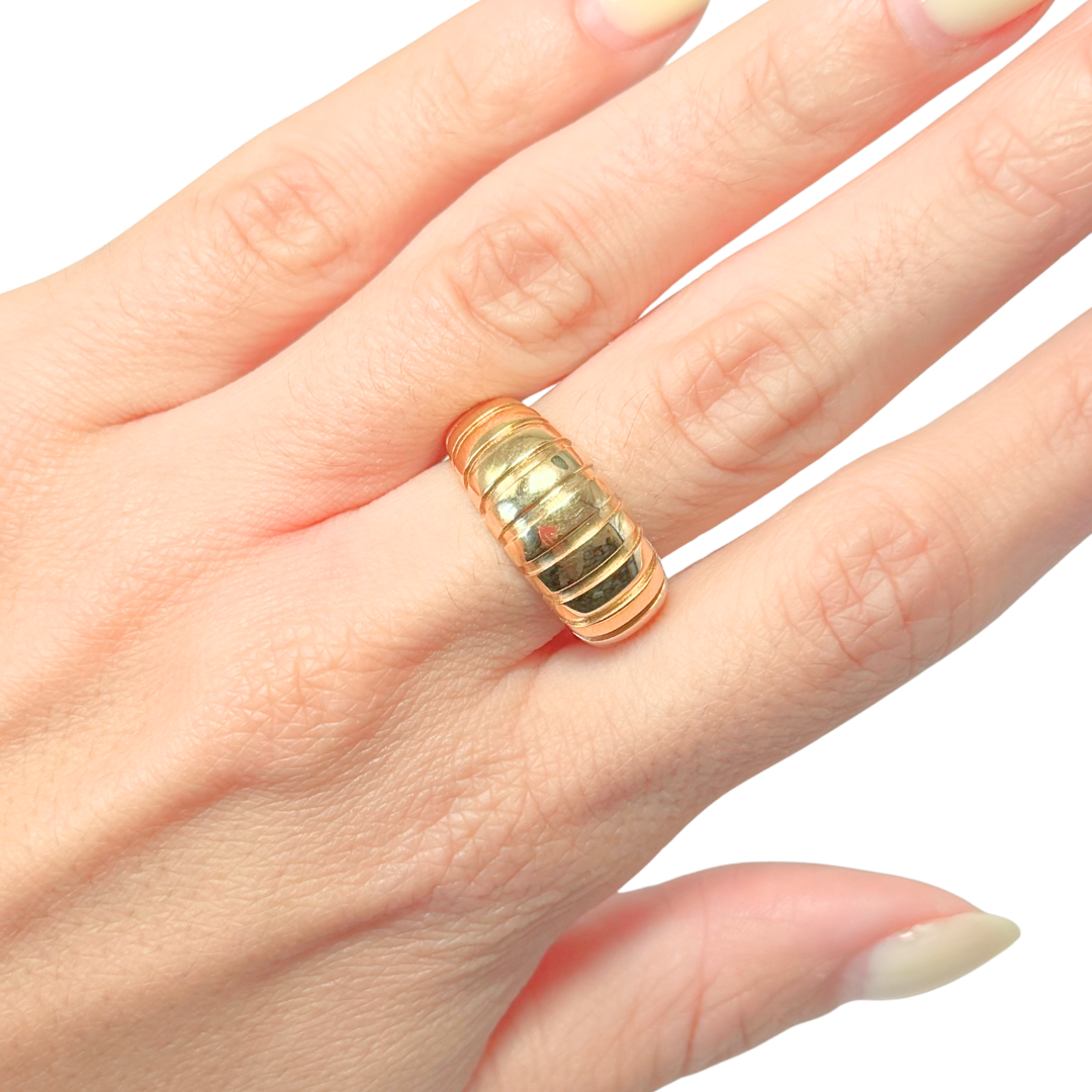 Bague Jonc Godrons - Or Jaune 750