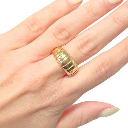Bague Jonc Godrons - Or Jaune 750