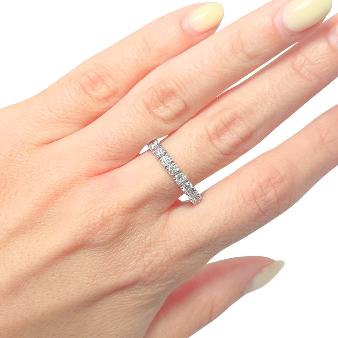 Bague Alliance Tour Complet - Or Blanc 750 & Diamants