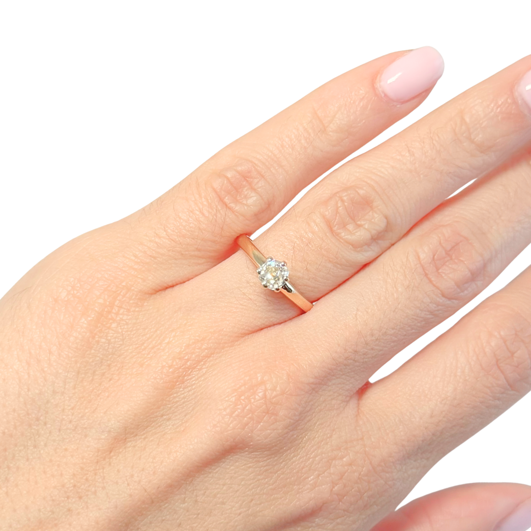 Bague Solitaire Vintage - Or Jaune 750 & Diamant