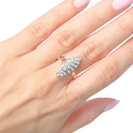 Bague Marquise Vintage - Or Jaune 750 & Diamants