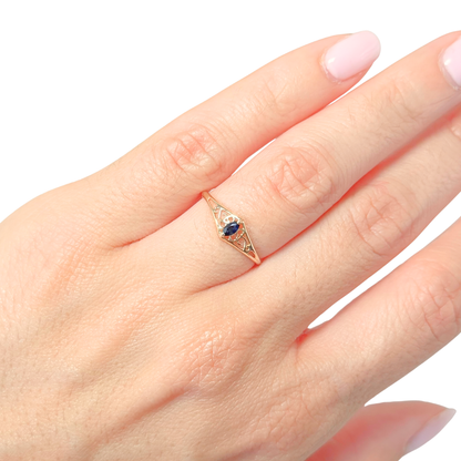 Bague Vintage - Or Jaune 750 & Saphir