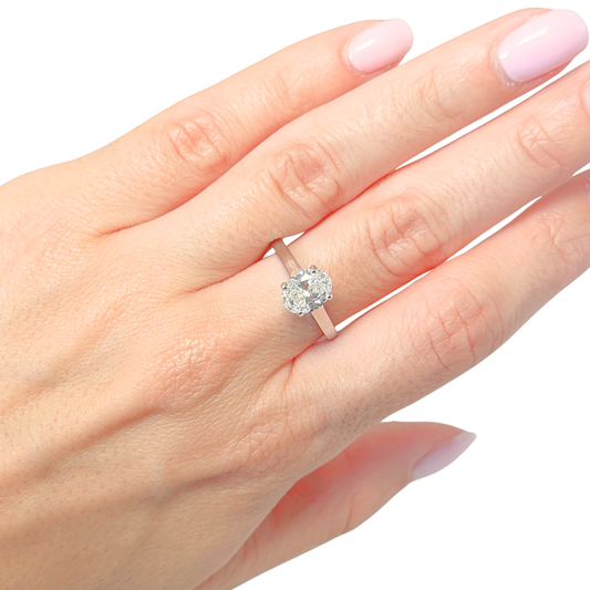 Bague Solitaire - Or Blanc 750 & Diamant