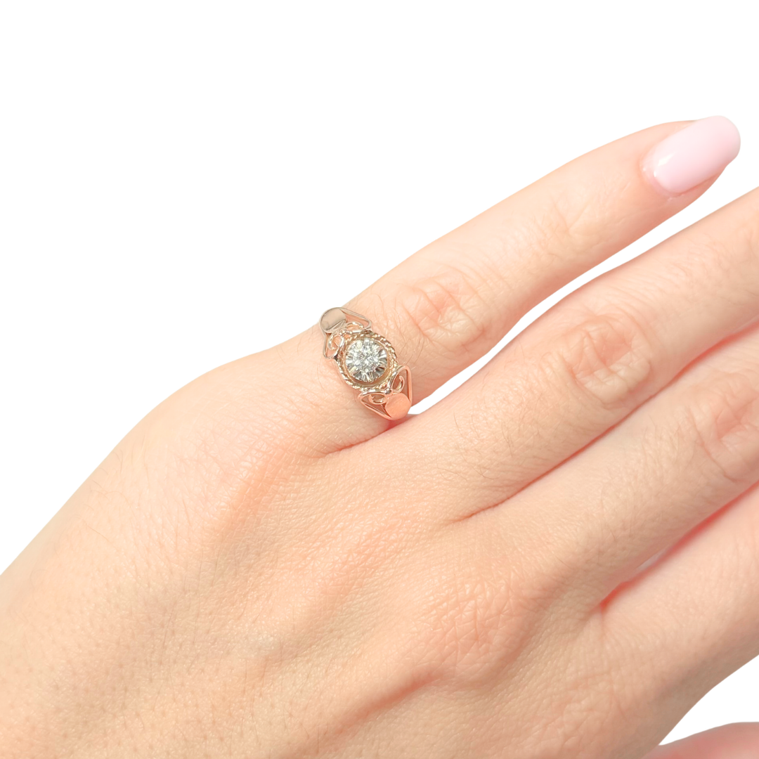 Bague Solitaire Vintage - Or Jaune 750 & Diamant