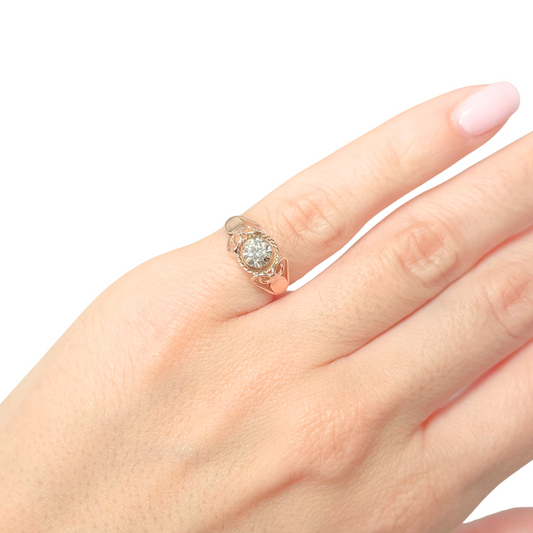 Bague Solitaire Vintage - Or Jaune 750 & Diamant