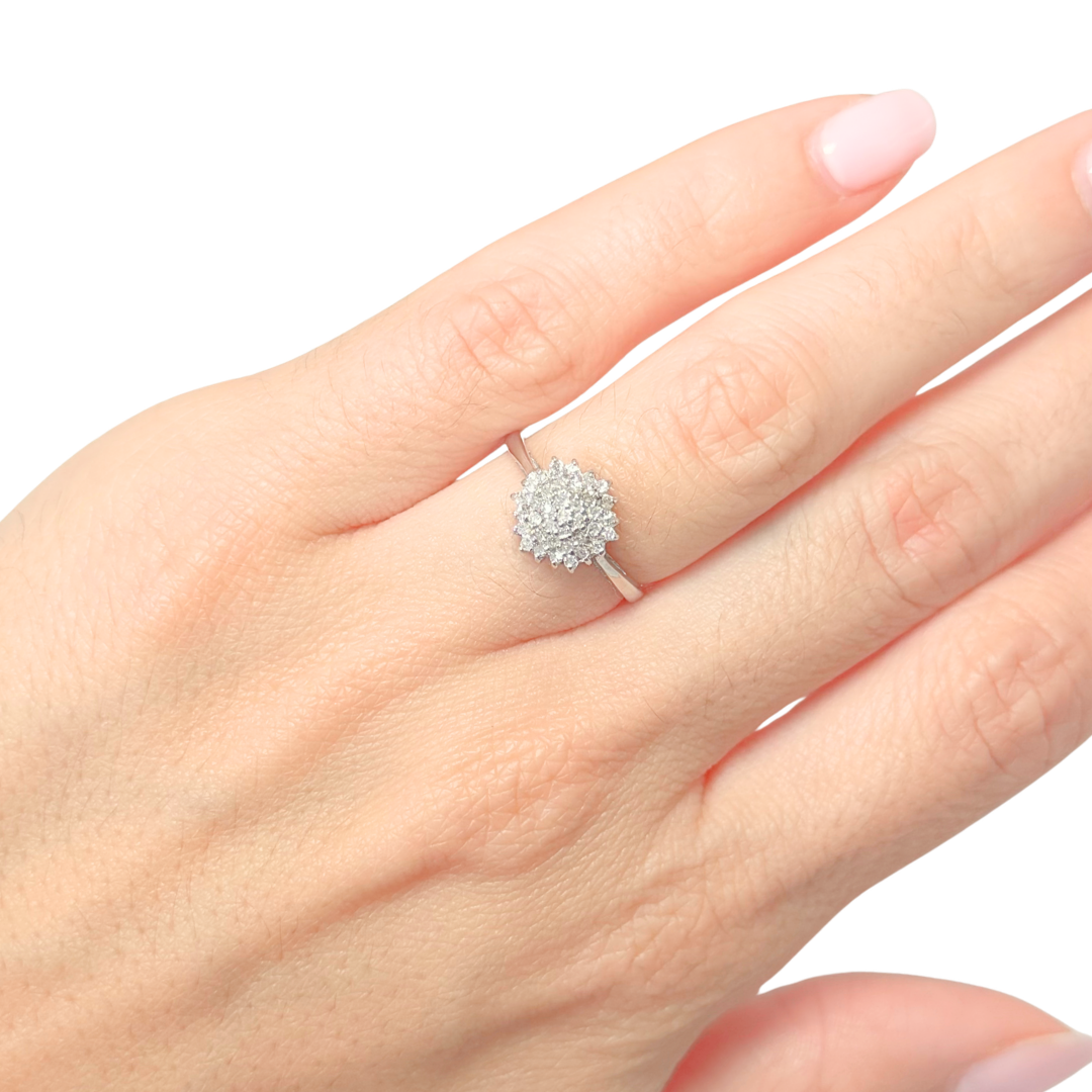 Bague Marguerite - Or Blanc 750 & Diamants