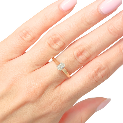 Bague Solitaire - Or Jaune 750 & Diamant