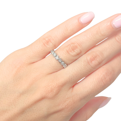 Bague Alliance Tour Complet - Or Blanc 750 & Diamants