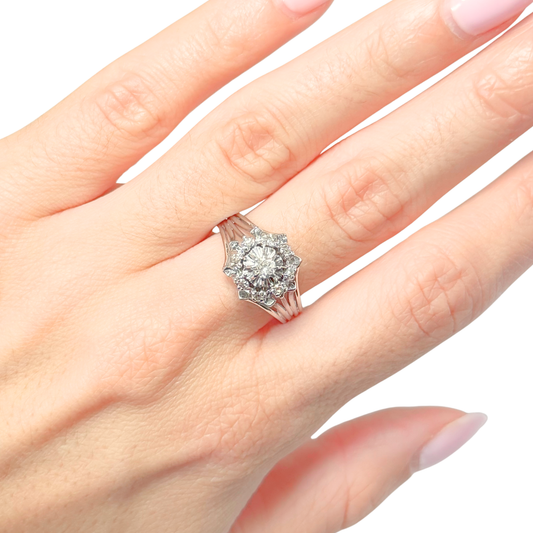 Bague Marguerite Vintage - Or Blanc 750 & Diamants