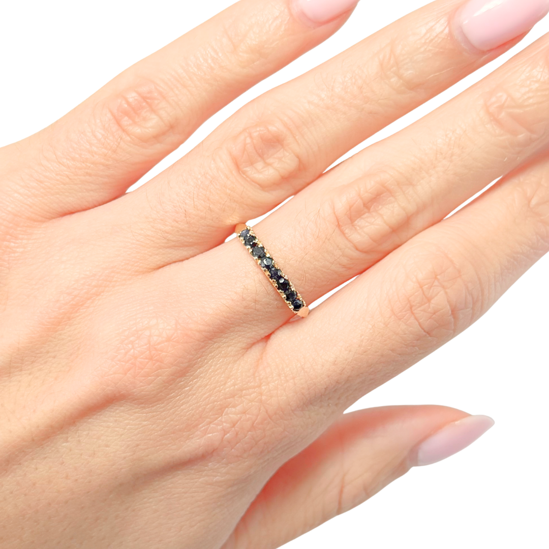 Bague Alliance - Or Jaune 750 & Saphirs