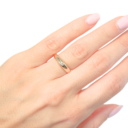 Bague Jonc - Or Jaune 750 & Diamant