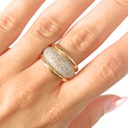 Bague Jonc Pavée - Or Jaune 750 & Diamants