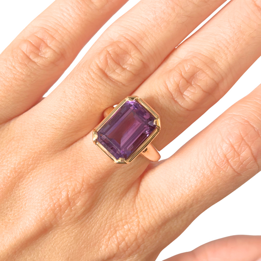 Bague Cocktail - Or Jaune 750 & Améthyste