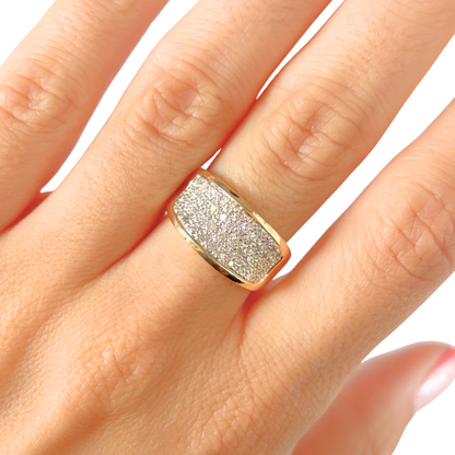 Bague Jonc Pavée - Or Jaune 750 & Diamants