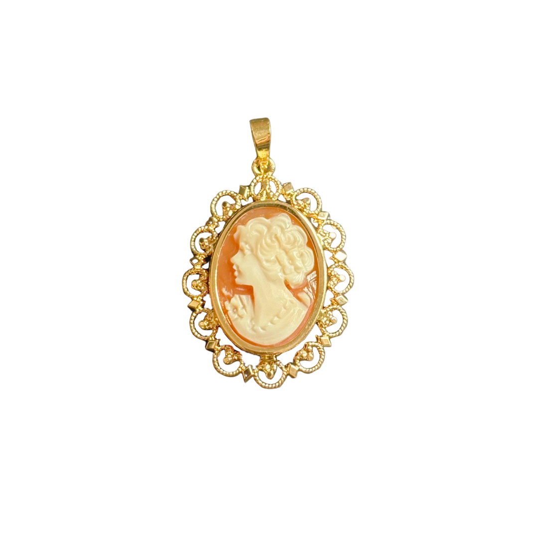 Pendentif Vintage - Or Jaune 750 & Camée