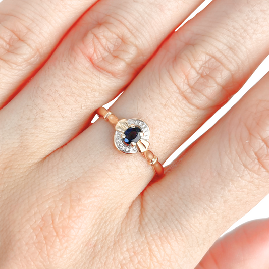 Bague Entourage - Or Jaune 750 & Saphir