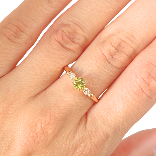 Bague Ponyo - Or Jaune 750 Péridot & Diamants