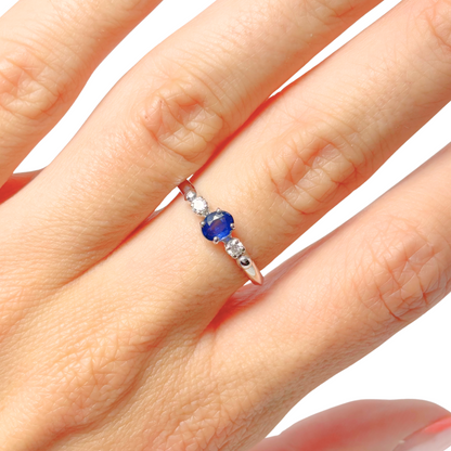 Bague Ponyo - Or Blanc 750 Saphir & Diamants