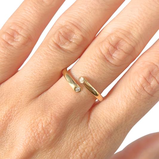 Bague Toi & Moi - Or Jaune 750 & Diamants