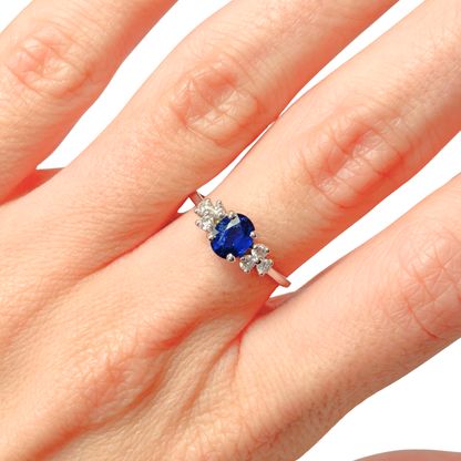 Bague Nausicaä Mini - Or Blanc 750 Saphir & Diamants