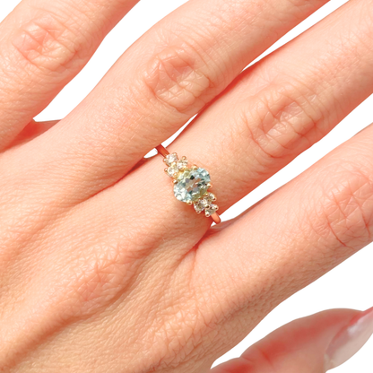 Bague Nausicaä Mini - Or Jaune 750 Aigue-Marine & Diamants