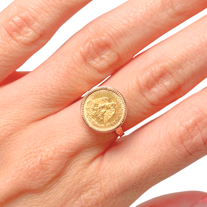 Bague Pièce - Or Jaune 750 & Pièce Dos Pesos