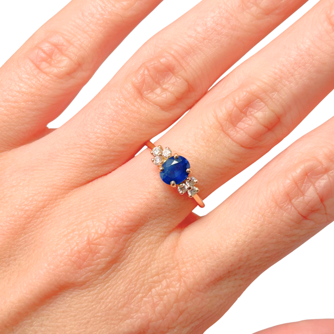 Bague Nausicaä Mini - Or Jaune 750 Saphir & Diamants