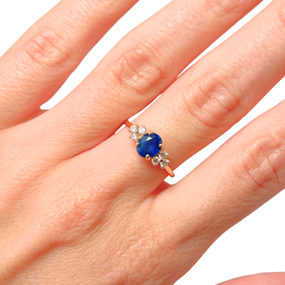 Bague Nausicaä Mini - Or Jaune 750 Saphir & Diamants