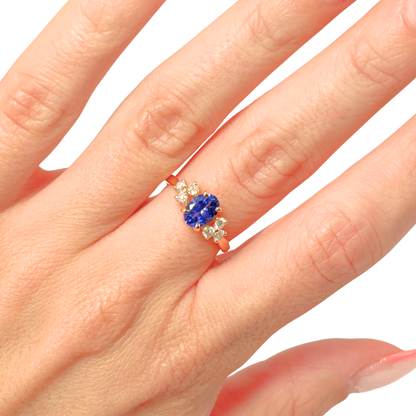Bague Nausicaä Médium - Or Jaune 750 Tanzanite & Diamants