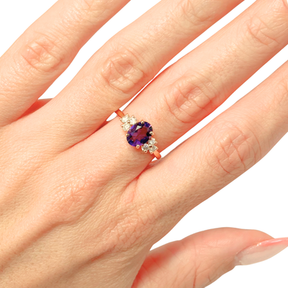 Bague Nausicaä Médium - Or Jaune 750 Améthyste & Diamants