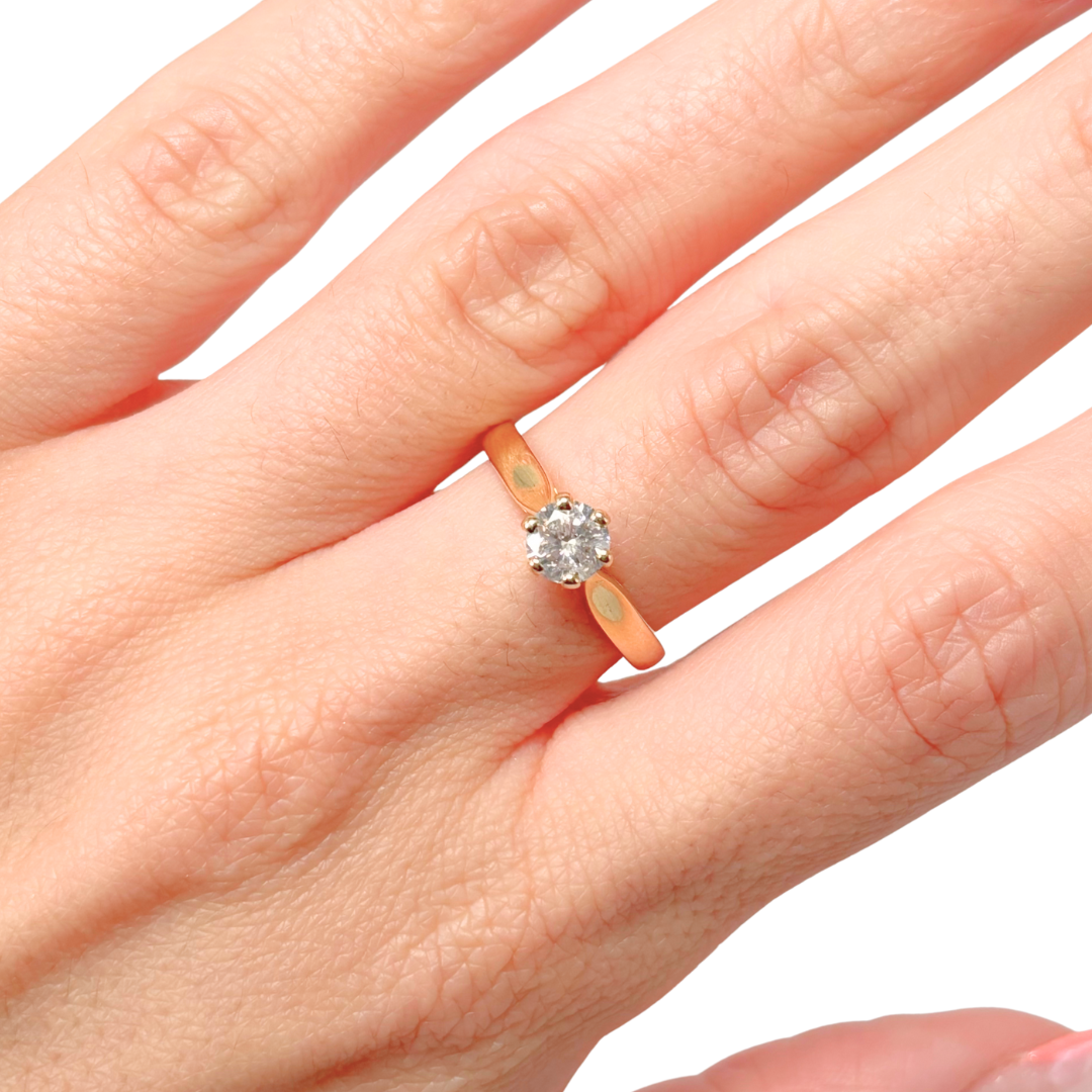 Bague Solitaire - Or Jaune 750 & Diamant