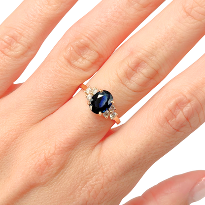 Bague Nausicaä Médium - Or Jaune 750 Saphir & Diamants