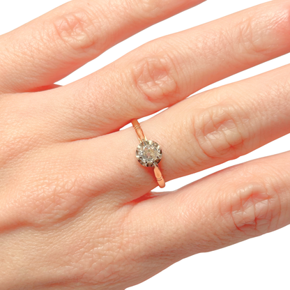 Bague Solitaire Vintage - Or Jaune 750 & Diamant