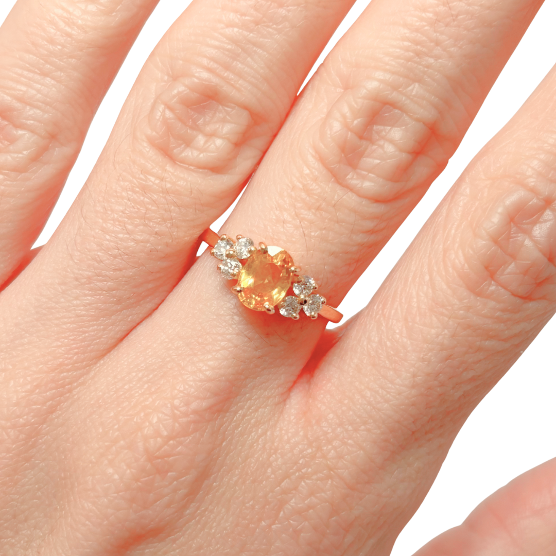 Bague Nausicaä Médium - Or Jaune 750 Saphir Jaune & Diamants